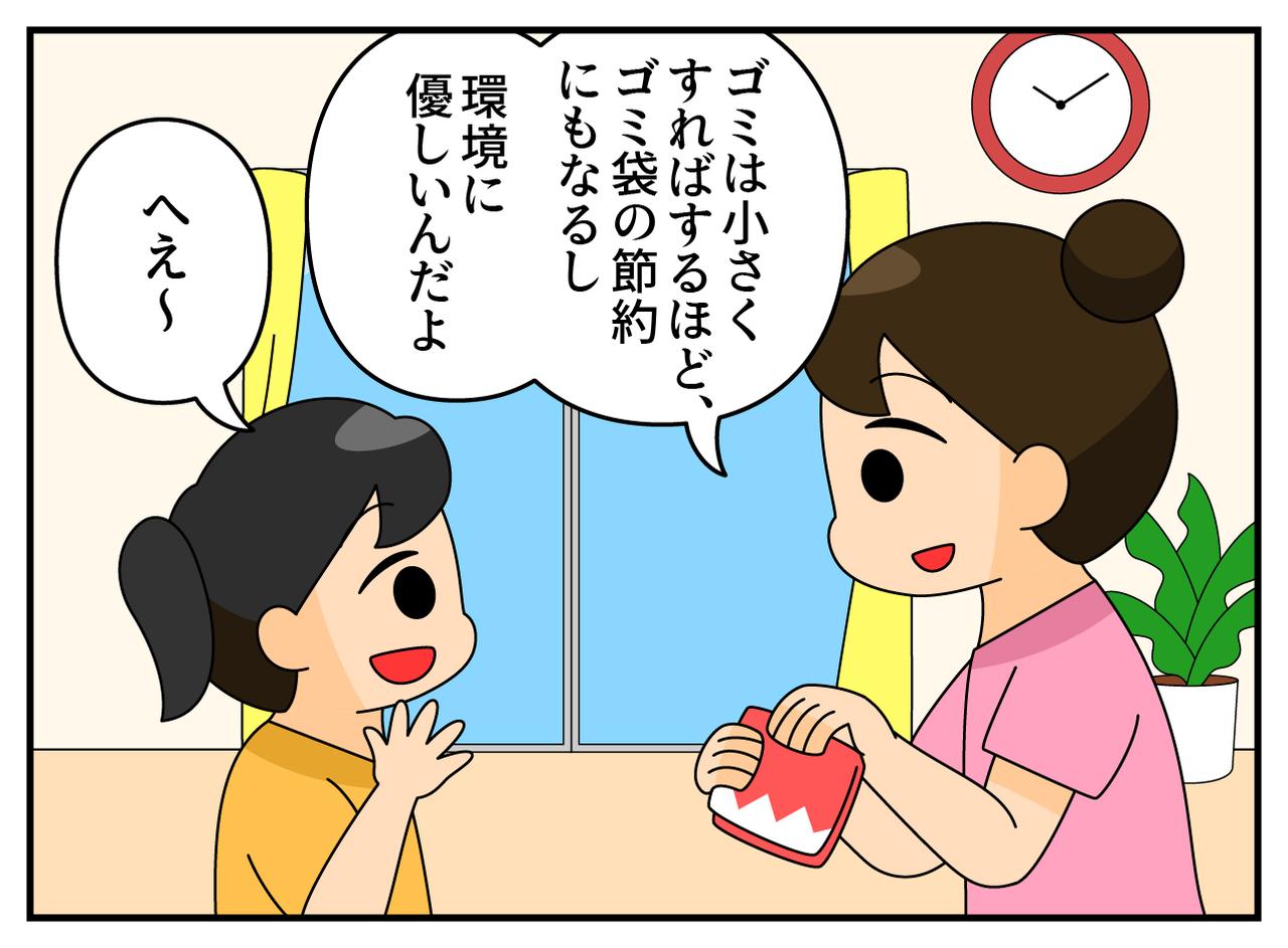 画像1: ゴミを小さく畳む