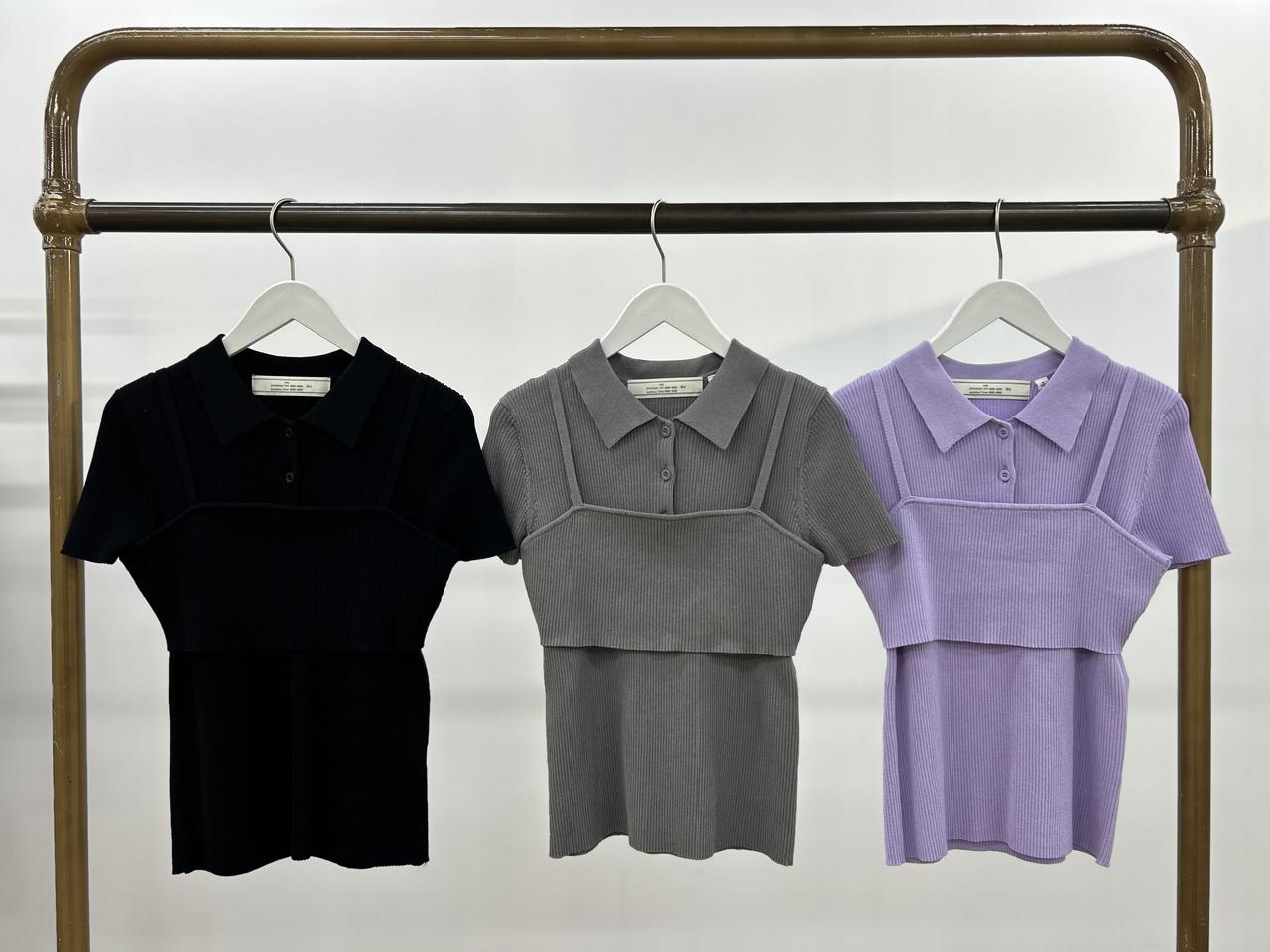 画像: 【GU×rokh】2ピースリブニットポロシャツ(半袖) by rokh 各¥2,990 www.gu-global.com