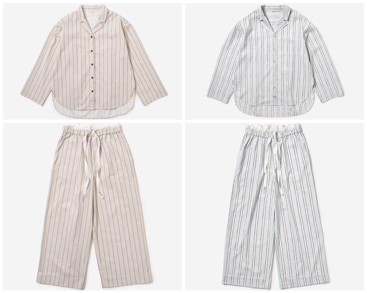 画像: 【PAJUU】ロングシャツ各¥15,400、ロングパンツ各¥15,400 pajuu.com