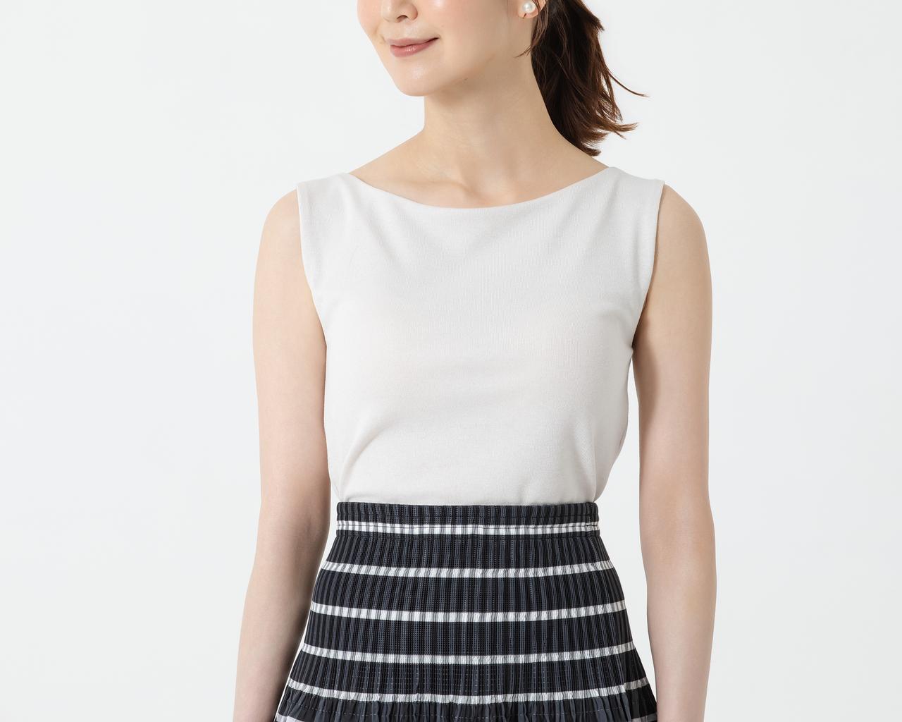 画像: ブラトップ ボートネックノースリーブ　¥1,990