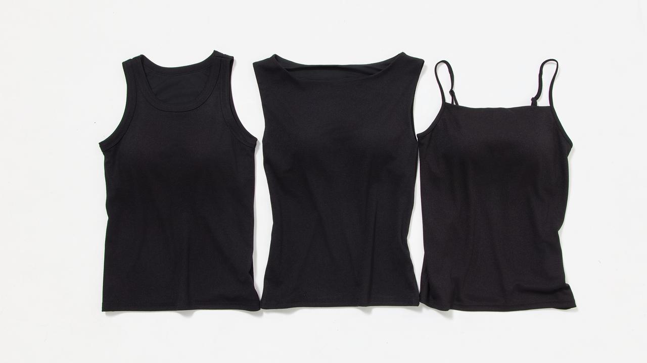 画像3: 左から ブラトップ アメリカンスリーブタンクトップ　¥1,790／ブラトップ ボートネックノースリーブ　¥1,990／ブラトップ キャミソール　¥1,790