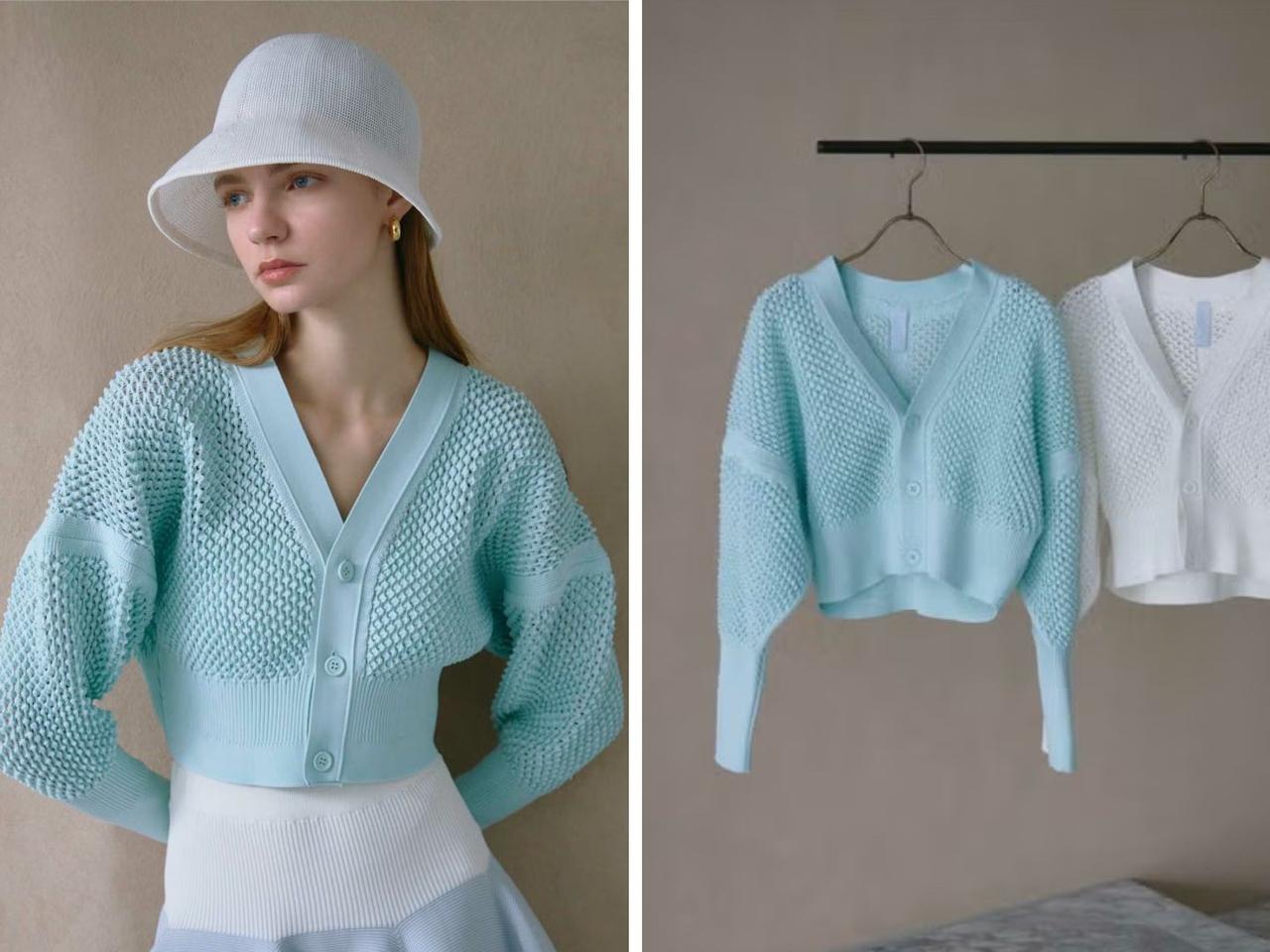 画像: 「LATICE CROPPED CARDIGAN」各￥52,800【CFCL】 出典：パリゴ
