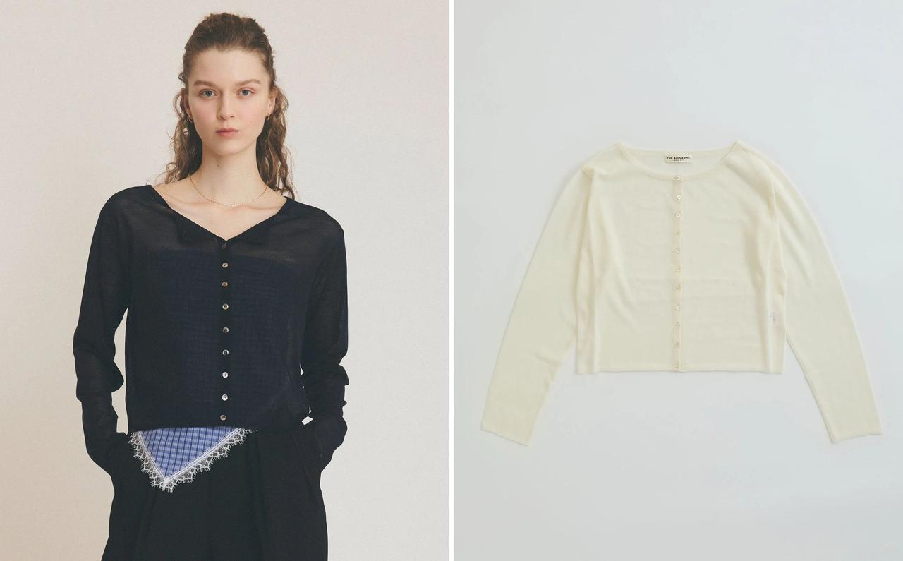 画像: 「SHEER KNIT CARDIGAN」各￥25,300 出典：ザ シンゾーン