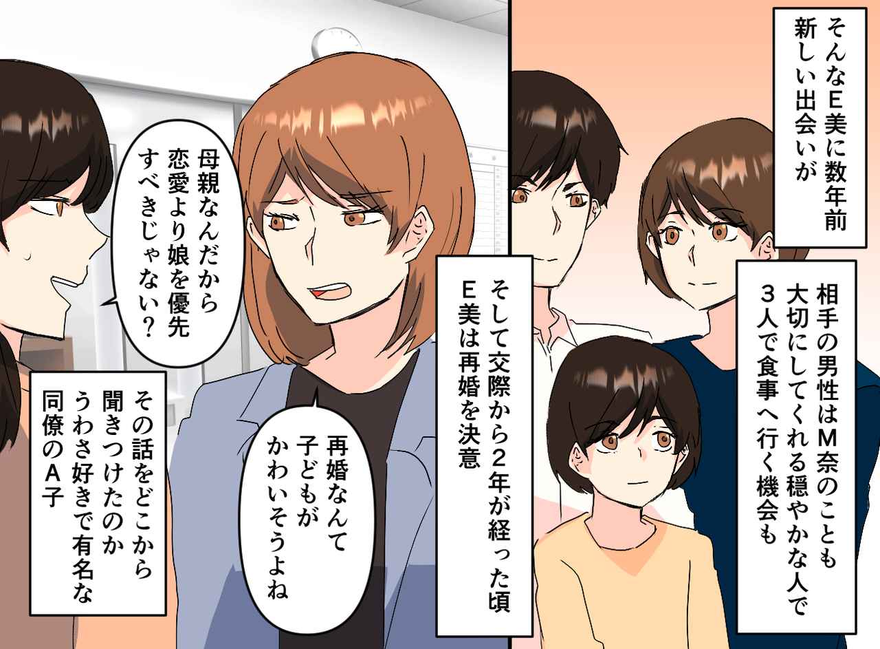 画像2: 【4コマ漫画】再婚のうわさ話に傷つくも……