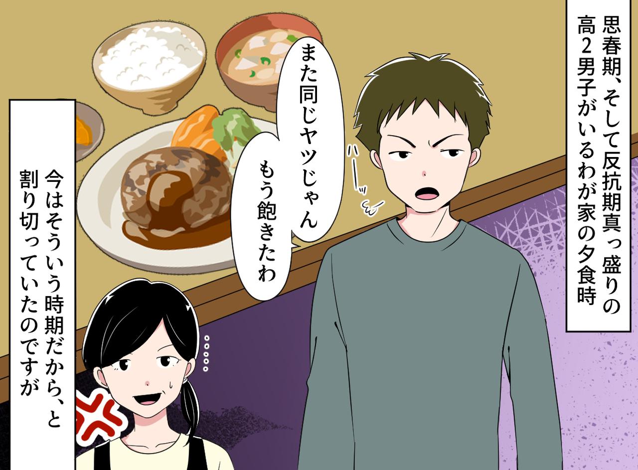 画像1: 【4コマ漫画】反抗期の息子の態度にとうとう……