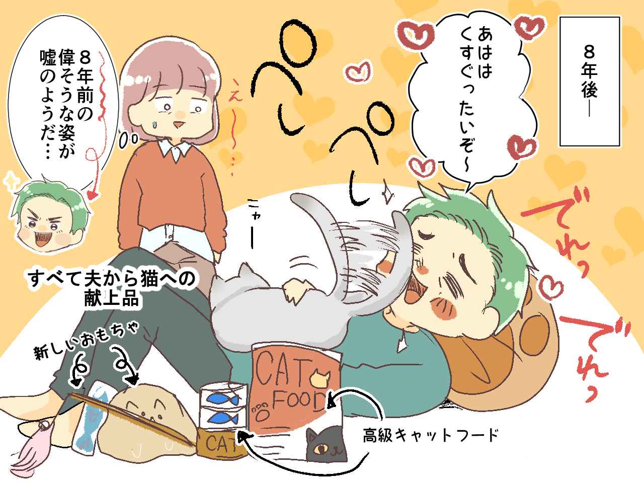画像3: 【4コマ漫画】猫と出会った俺様夫