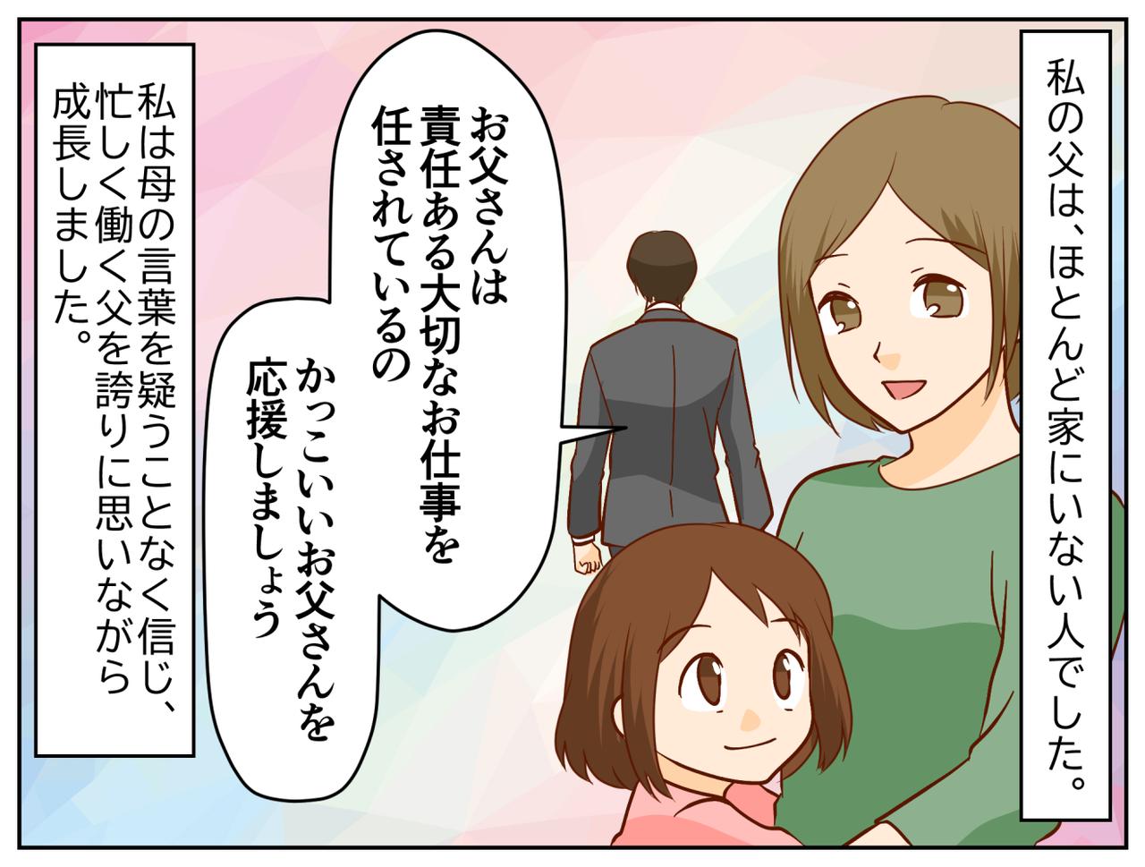 画像1: 【4コマ漫画】仕事で忙しい父