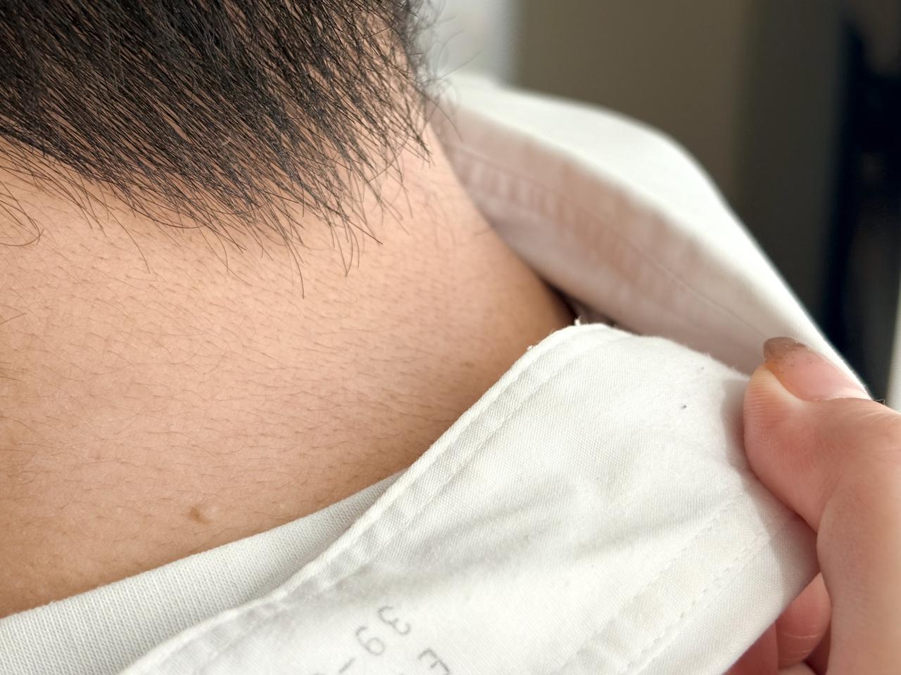 画像5: 襟にベビーパウダーを仕込んでみる