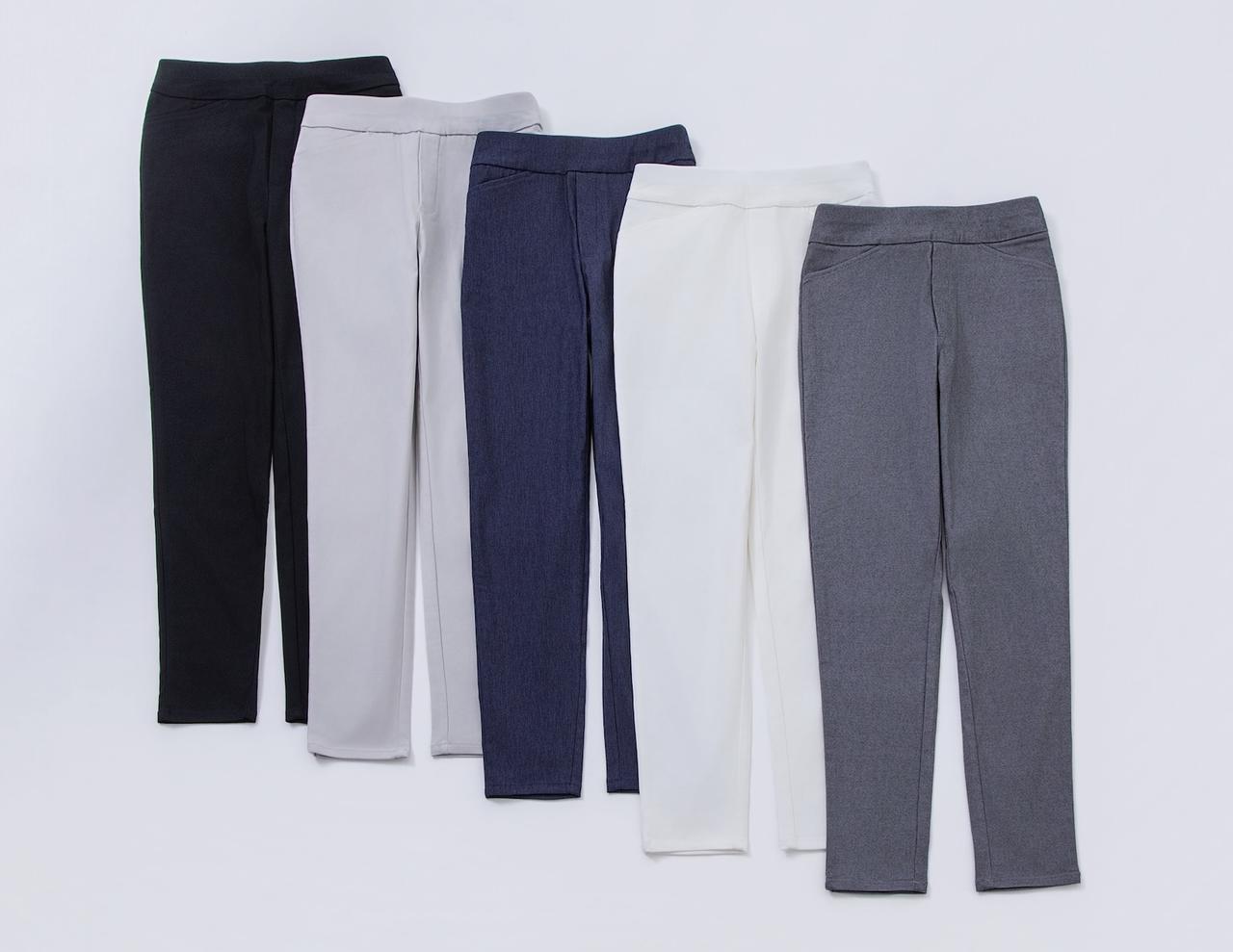 画像: 定番のスリムシルエット。全5色 マジックベルトストレッチパンツ　各¥2,990（ショート丈・レギュラー丈・ロング丈）