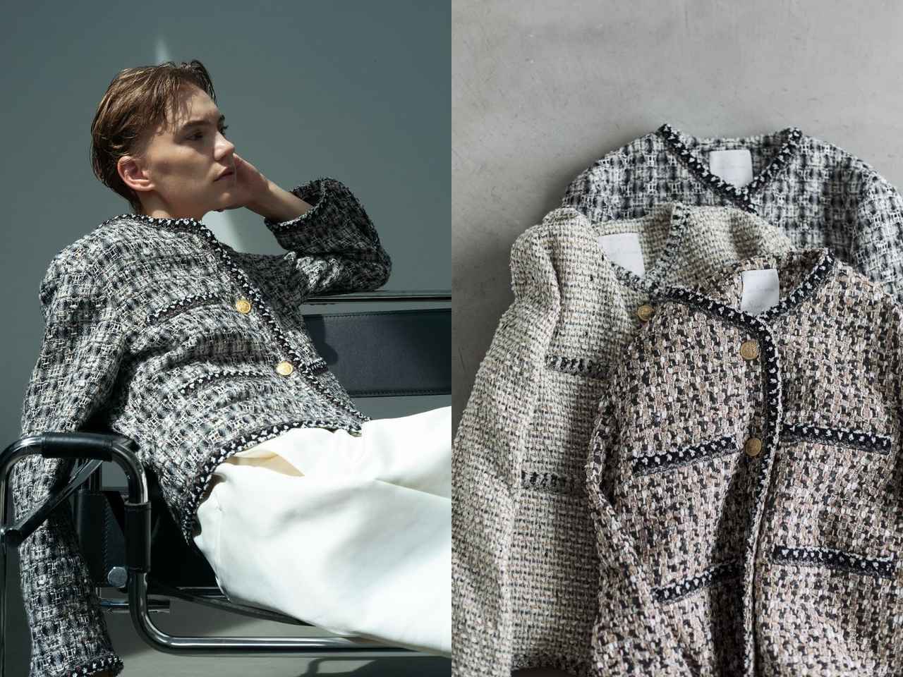 画像: 「THE TWEED JACKET WITH LINTON」各￥110,000 出典：IÉNA35e ANNIVERSAIRE
