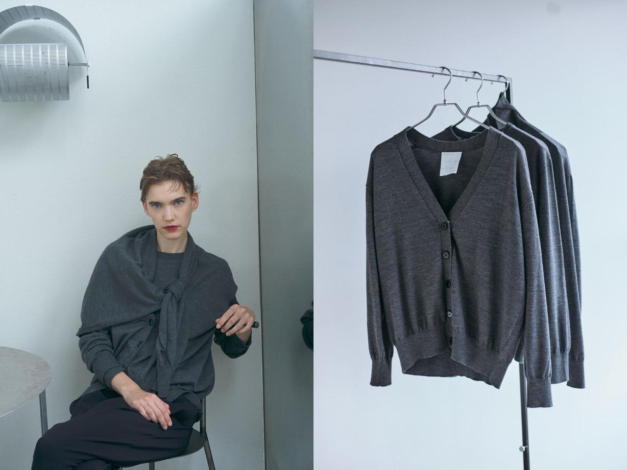 画像: 「THE CREW KNIT」￥24,200、「THE V CARDIGAN」￥26,400、「THE TURTLENECK」￥25,300 出典：IÉNA35e ANNIVERSAIRE