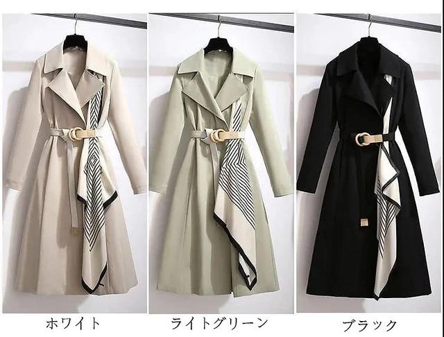 画像1: スカーフ付きトレンチコート