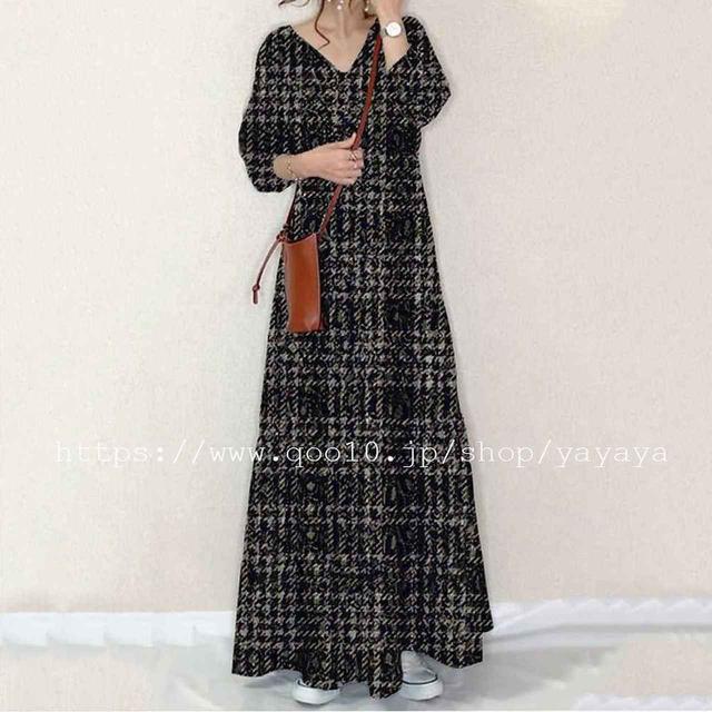 画像1: Vネックフレアシルエットデザインワンピース