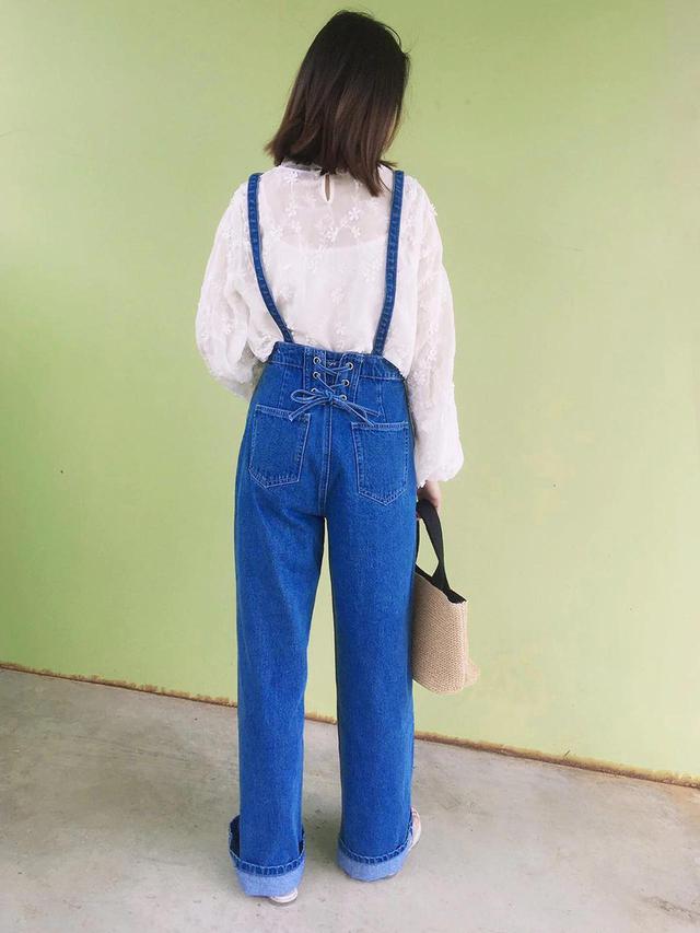 画像1: バックレースアップデニム