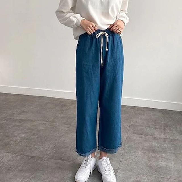 画像1: デニムワイドパンツ