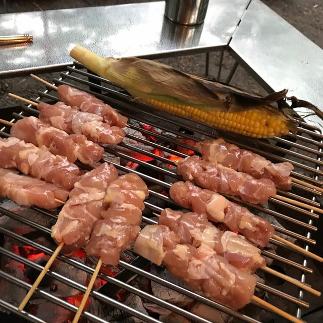 画像: 焼き鳥、とうもろこし、野菜、魚。いろいろ焼いてみましょう