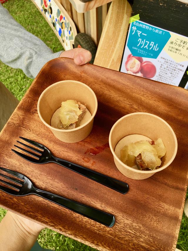 画像: 筆者撮影 「ごろごろりんごじゃむ&紫花豆のチーズケーキ」