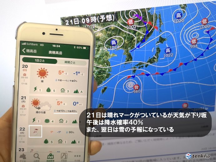 画像: 天気の悪化は事前に予想されている場合がほとんど