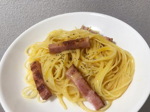 画像: 筆者撮影 カルボナーラ完成