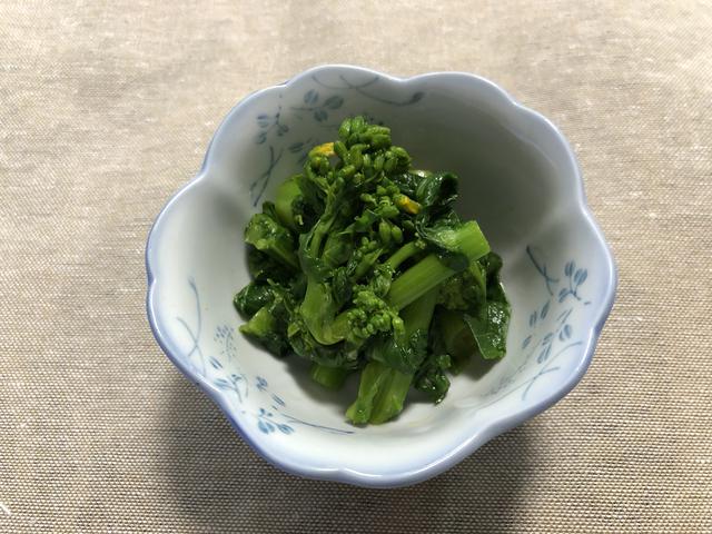 画像: 筆者撮影 「菜の花おひたし」出来上がり