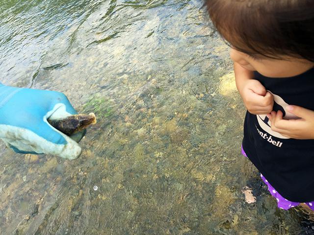 画像: 筆者撮影 川で獲れた魚とご対面