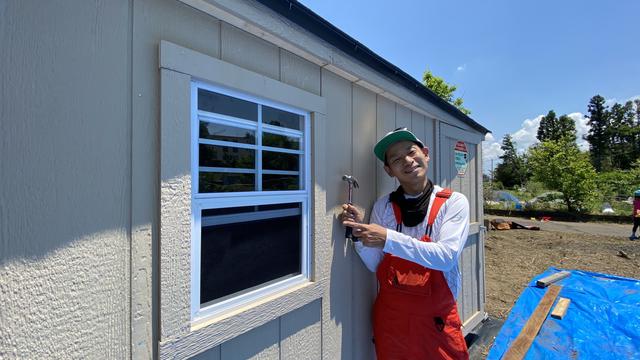 画像: タケトさん提供(小屋完成時の写真)