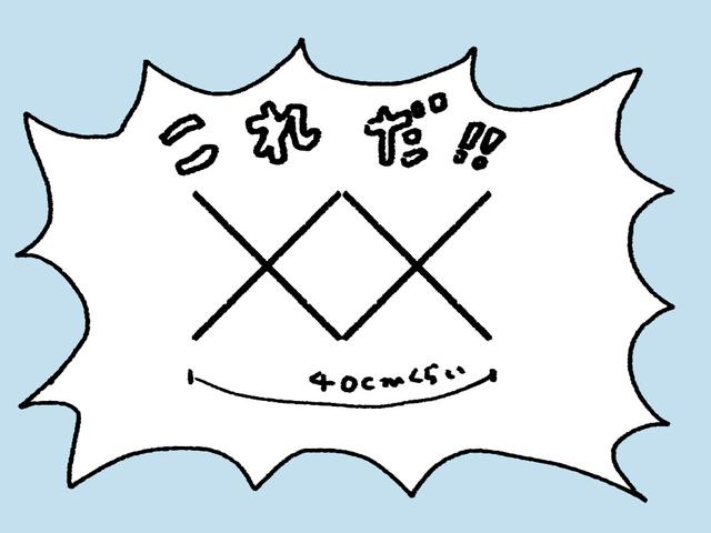 画像: 「焚き火台の幅は40cmぐらいでいこう!」と… (筆者作画)