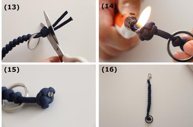 画像1: 筆者撮影 パラコードキーホルダーの作成手順~スネークノット~