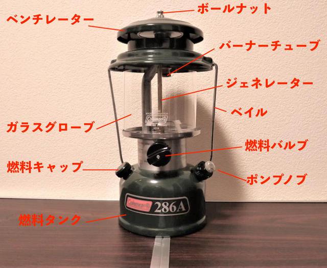 画像: コールマンを代表するガソリンランタン「ワンマントルランタン 286A」 (筆者撮影)