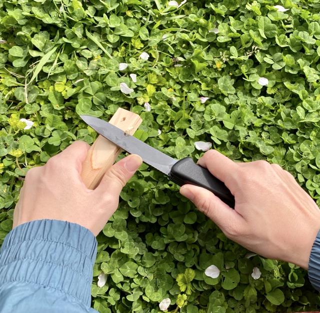 画像: 筆者撮影 手作りスプーンの柄を削って作りました♪