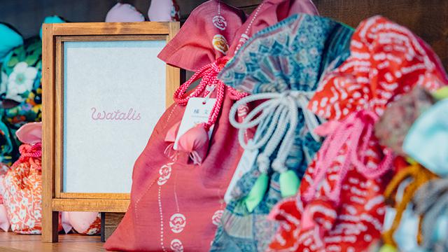 画像: FUGUROは着物地で作る巾着袋
