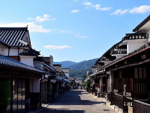 画像: 約400メートルにわたって豪壮な町家が通りの両側に連なる