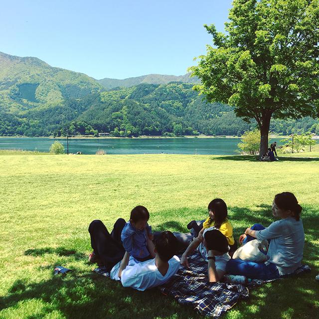 画像1: 山梨県の西湖にて 雨晴くん1歳9か月のころ