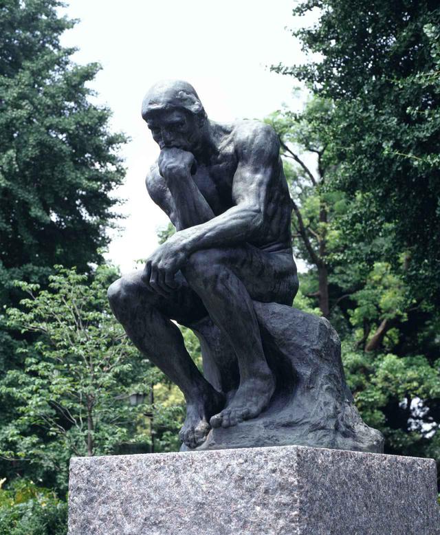 画像: オーギュスト・ロダン『考える人(拡大作)』1881-82年(原型)、1902-03年(拡大)、1926年(鋳造) ブロンズ 国立西洋美術館 松方コレクション