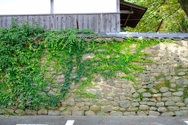 画像: 船守神社はこの石垣が見えてくるともう参道が近いです。