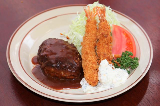 画像: 「ハンバーグ、エビフライのいぶりがっこタルタル」