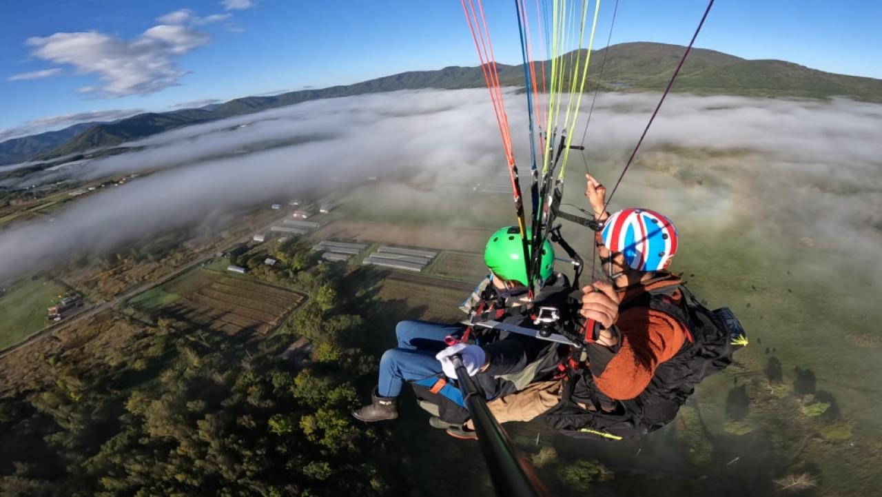 Image 1: "Paragliding Experience" - Looking down on nature like a bird (Hokkaido)