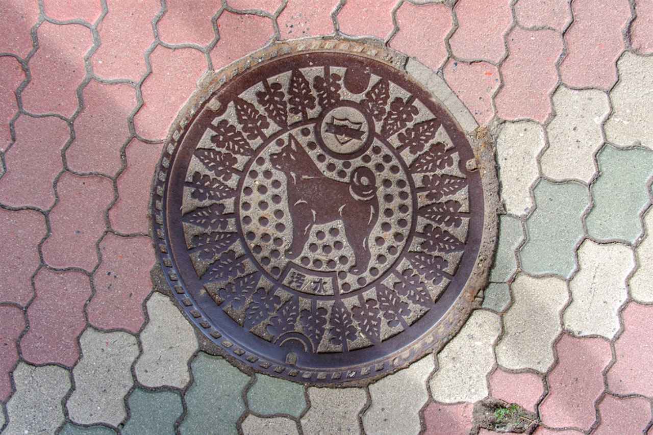 画像: マンホールにも秋田犬と秋田杉。まち歩きで見つけたい一枚