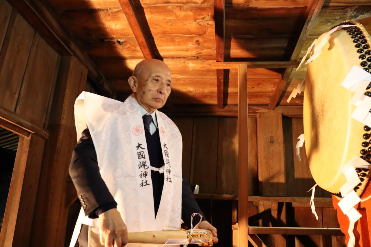 画像: 初太鼓打初式の様子