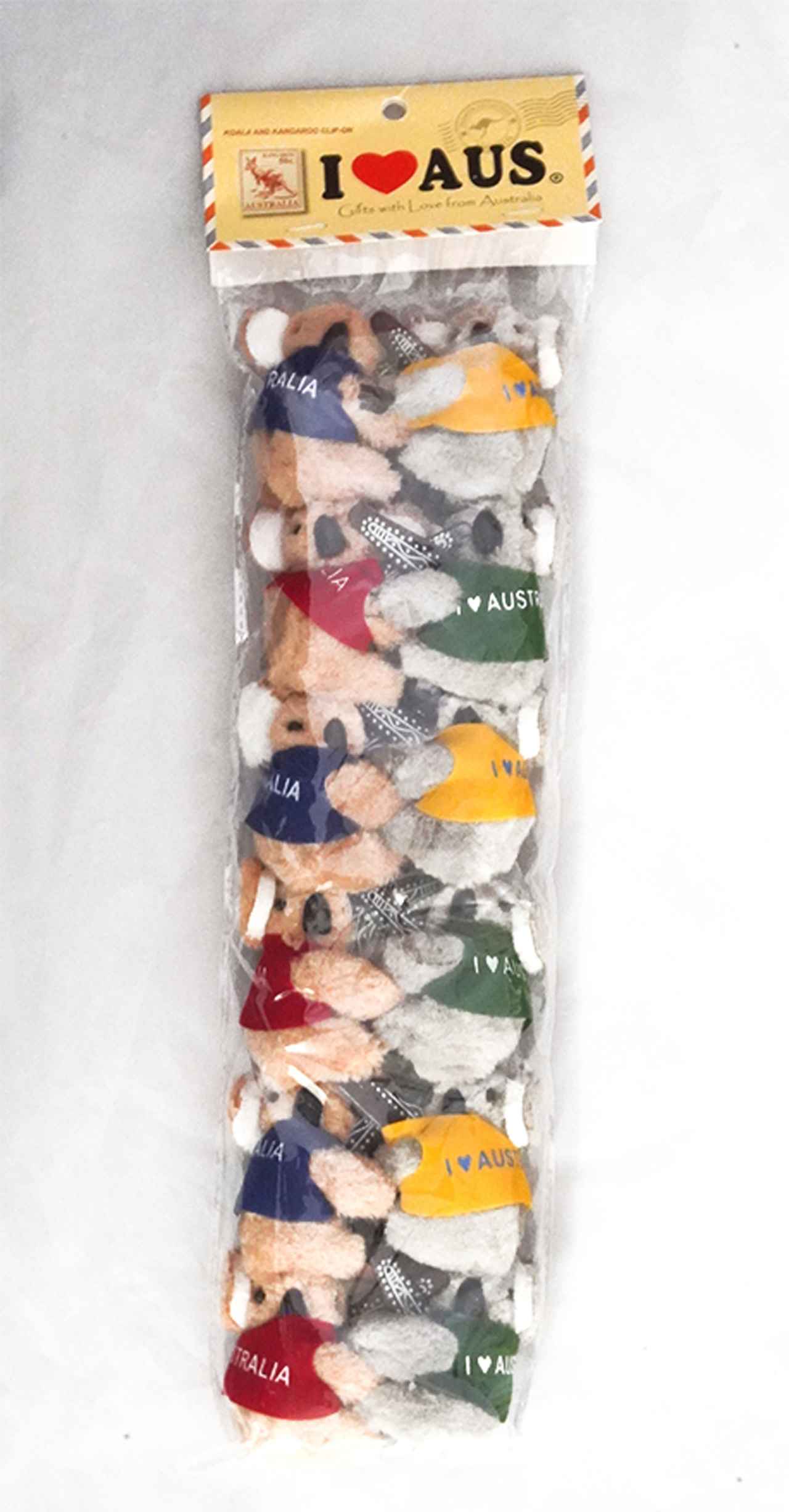 画像: 国旗を持ったコアラやベストを着たコアラ、カンガルーとのセットやキーホルダー付きも