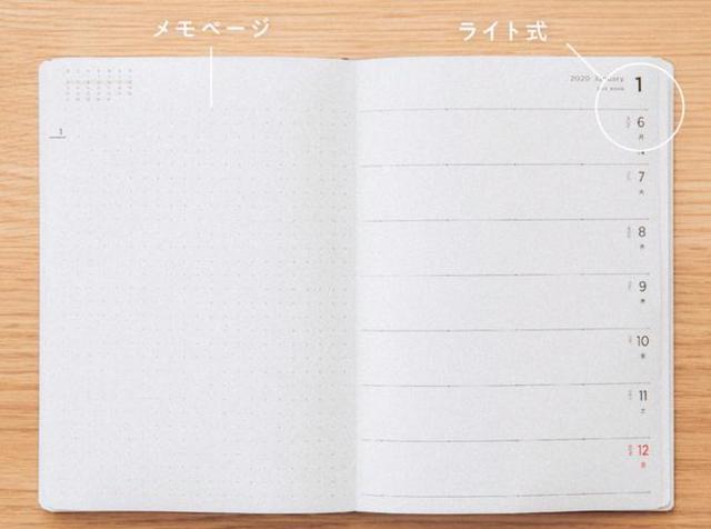 画像: 左手で書いても字が隠れない、週間ページは「ライト式」