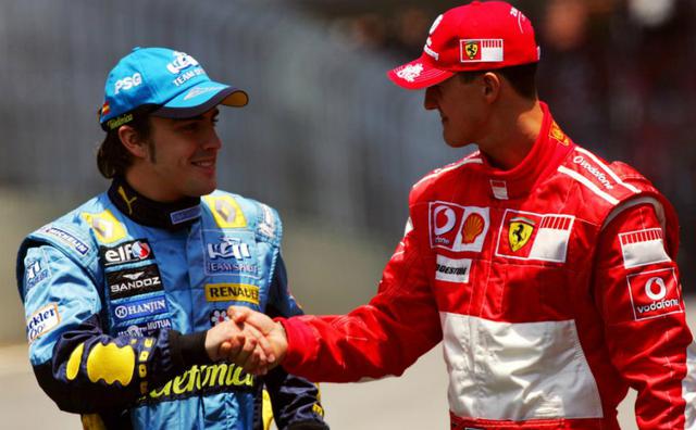 画像: フェルアンド・アロンソ(左)と、ミハエル・シューマッハ(右) www.marca.com