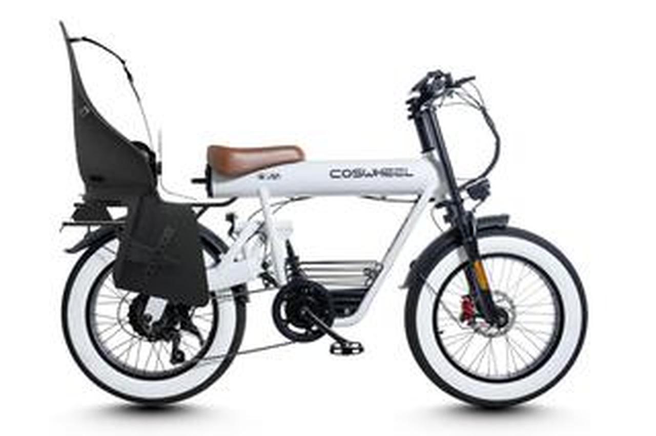 自転車 チャイルドシート付き ホワイト　使用可能 チャイルドシート付きのファットバイク「COSWEEL MIRAI COMFORT+」が