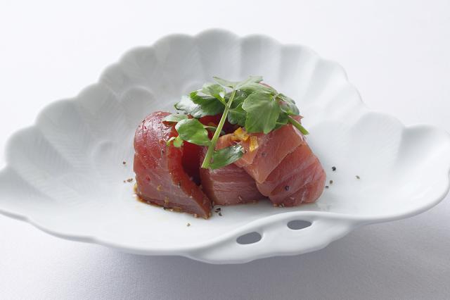 画像: マグロ漬け バルサミコ醤油 クレソン
