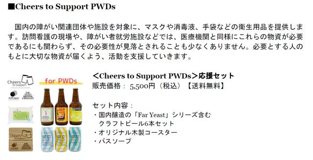 画像2: 支援先によって2セットから選べる「Cheers to Support」