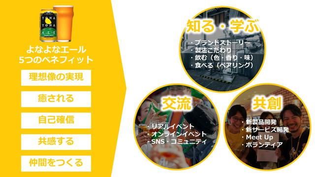 画像: ヤッホーブルーイングが重視する5つのベネフィット。ビジネスシーンでは「利益」と訳されることが多いが、ここでは「価値」と捉えていただきたい