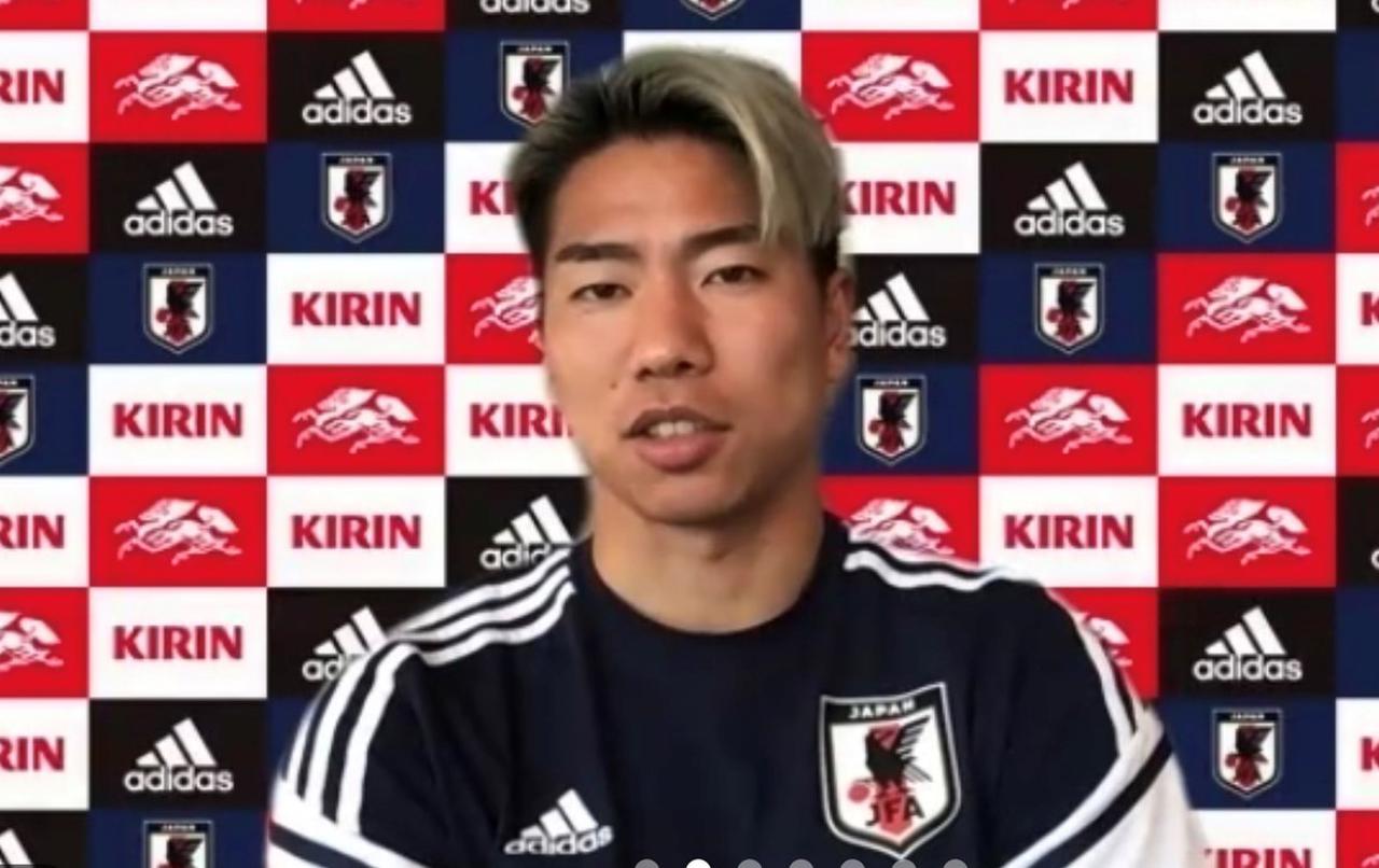 画像 : 1番目の画像 - 【写真】オンライン会見でブラジル戦への意気込みを語った浅野（写真◎スクリーンショット） - サッカーマガジンWEB