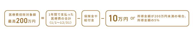 画像: 医療費控除対象額の計算式