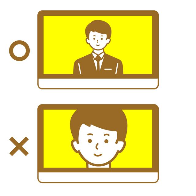 画像: (3)モニターで見える自分の姿を事前チェック