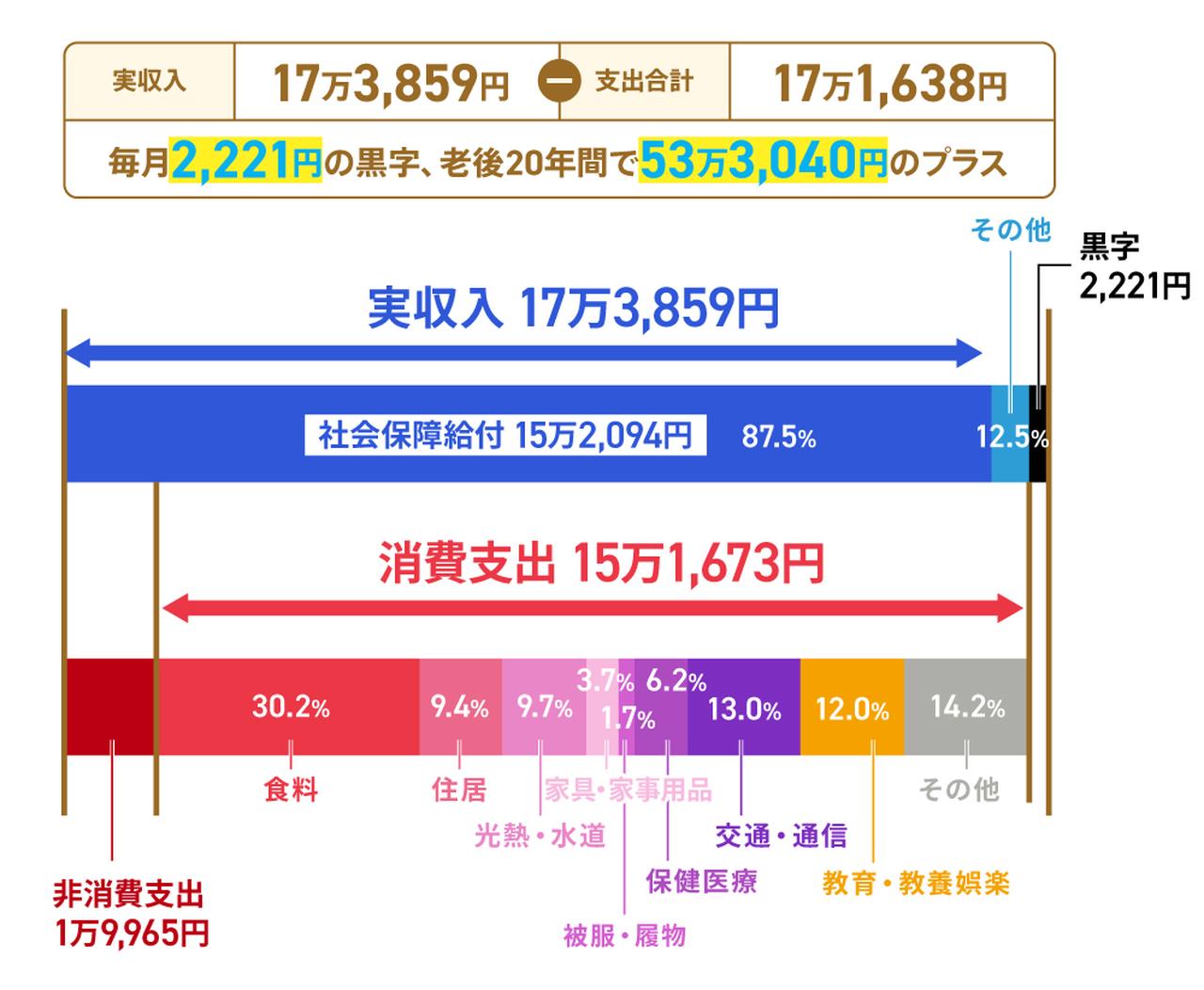 画像2: ※:持ち家を前提とした場合の家計収支